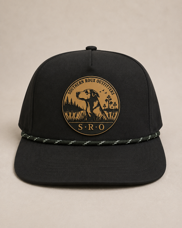 Black Round Logo Rope Hat