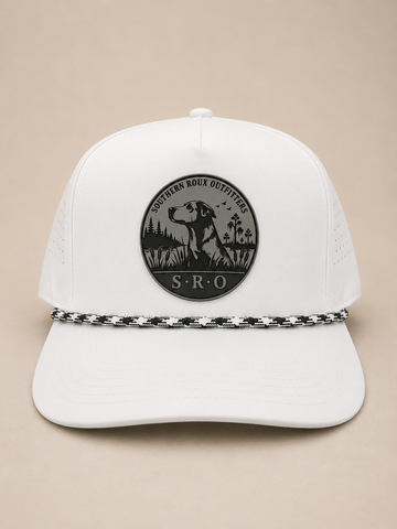 White Round Logo Rope Hat