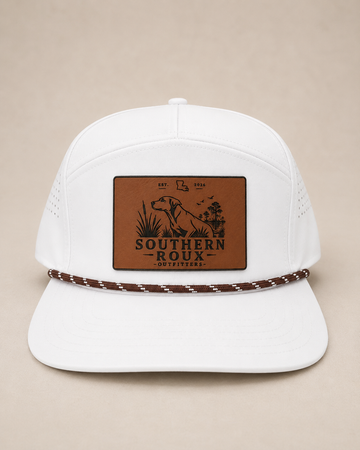 White Brown Patch Rope Hat